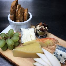 High angle view of breakfast on table