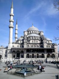 Low angle view of historical building against blue sky
