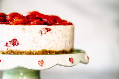 Close-up of cake on stand