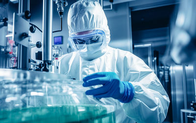 Scientist holding dentures