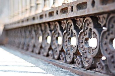 Close-up of rusty machine part