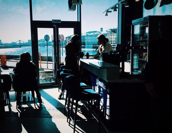 People sitting in cafe