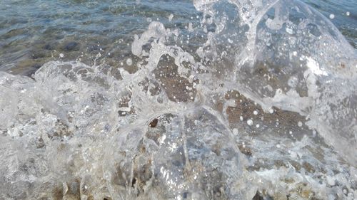 Water splashing in sea