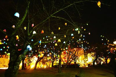 Illuminated street light at night