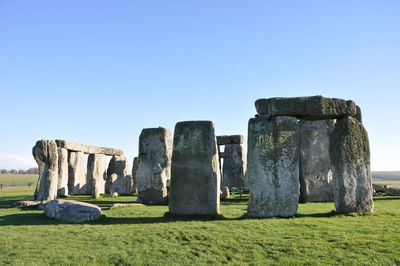 Stonehenge against clear blue sky