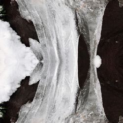 Close-up of snow on rock