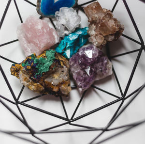 High angle view of dessert in plate