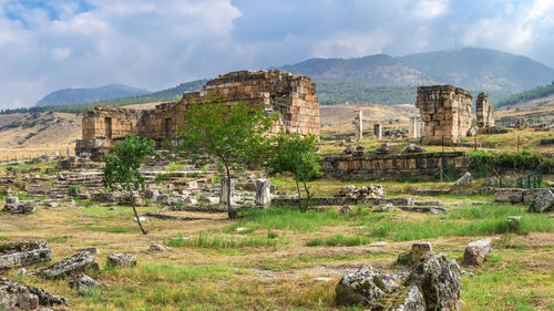 The ruins of the ancient city of hierapolis in pamukkale, turkey