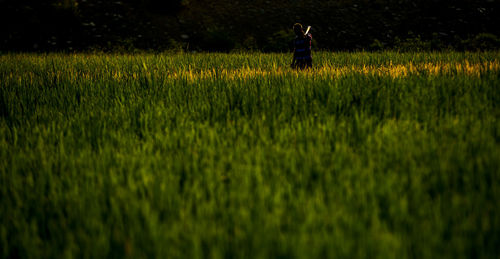Full length of man standing on field
