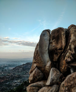 Rock formations against sky