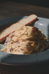 Close-up of noodles in bowl