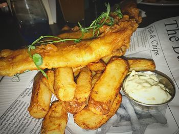 Close-up of meal served in plate