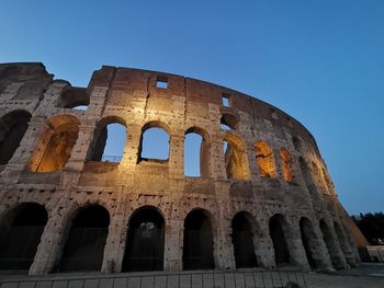 Low angle view of historical building against clear sky