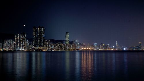 Illuminated city at night