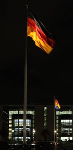 Low angle view of illuminated building