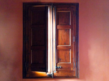 Close-up of open door