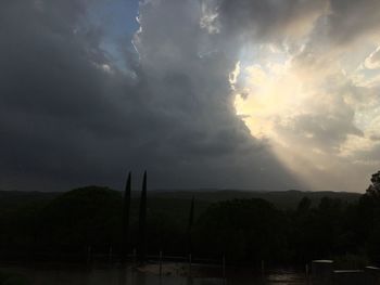 Storm clouds over landscape