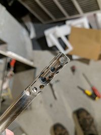 Close-up of guitar on table