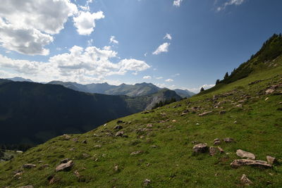 Scenic view of field against sky