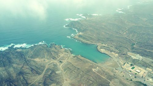 High angle view of sea shore