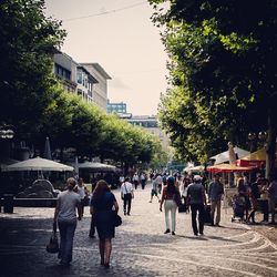 People walking in city