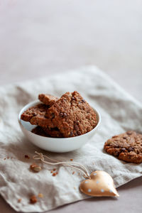 Close-up of cookies on table