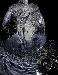 Close-up of water drops on glass