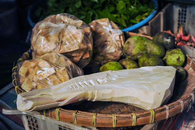 Close-up of vegetables in basket