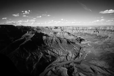 Panoramic view of rock formations against sky