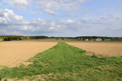 Scenic view of field against sky