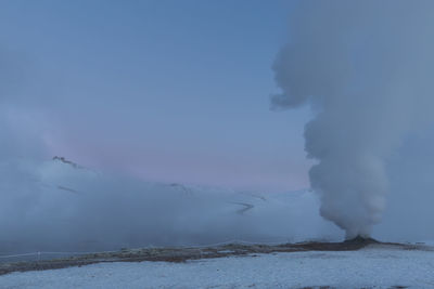 Scenic view of snow covered landscape