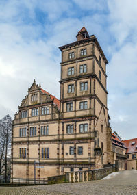 Low angle view of historical building in city