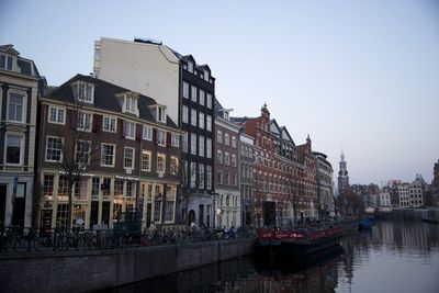 View of canal along buildings