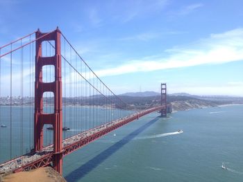 View of suspension bridge