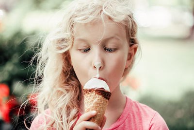 Portrait of girl with ice cream