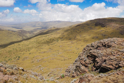 Scenic mountain landscapes against sky at the la satima dragons teeth in the aberdares, kenya