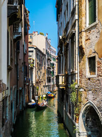 Canal passing through city buildings