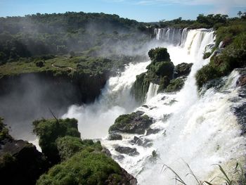 Scenic view of waterfall