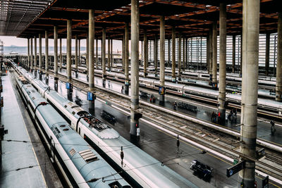 Train at railroad station platform