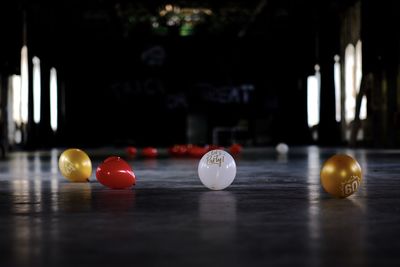 Close-up of balls on table