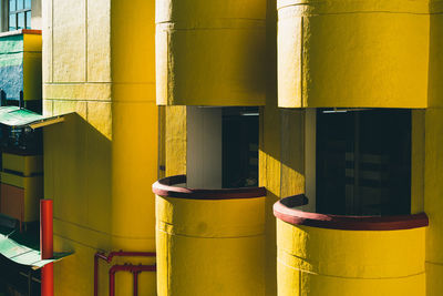 Full frame shot of yellow pipes