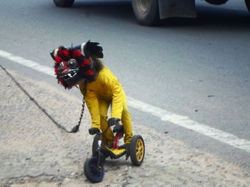 Man riding motorcycle