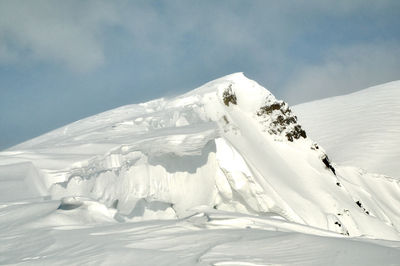 Snow covered mountain against sky