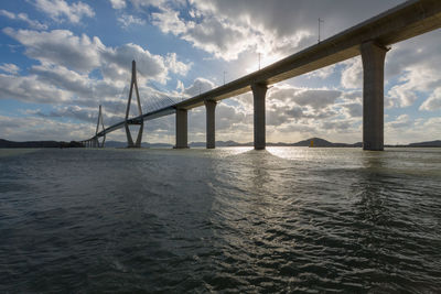 Bridge over sea against sky