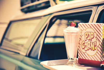 Close-up of drink on table