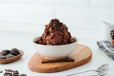 Close-up of food in plate on table
