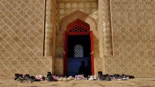 Group of people in front of building