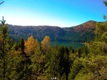 Scenic view of mountains against clear sky