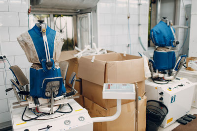 Rear view of man working at home