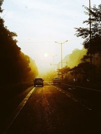 Cars moving on road